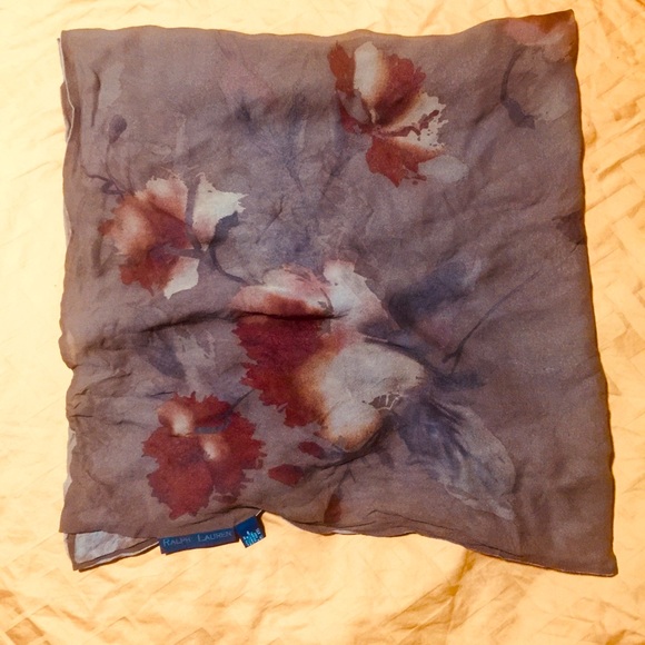 Vintage Ralph Lauren silk floral square scarf - Picture 3 of 8